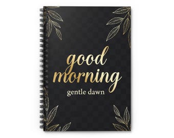 Cuaderno espiral / diario rayado Buenos días Amanecer suave