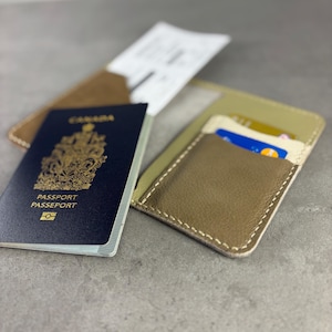 Upcycled Leather Passport Wallet (Pewter)