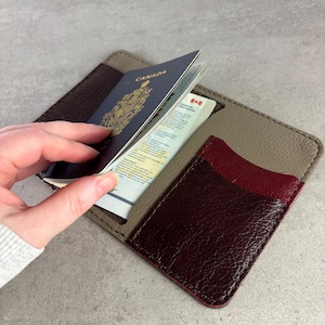 Upcycled Leather Passport Wallet (Brown)