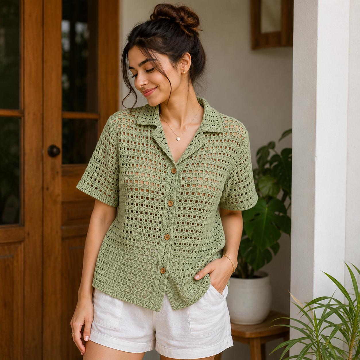 40 Summer Cardigan Crochet Patterns to Keep You Cool and Layered 20 Crochet Button Shirt
