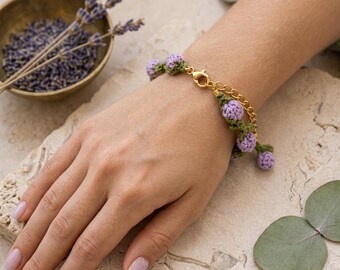 Mönster för virkat armband med blommor i PDF-format, handledning för tusenskönspärlor (digital nedladdning)