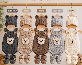 Patrón en PDF de gorro y patucos de ganchillo para recién nacido, conjunto de gorro y patucos para bebé, adorable conjunto de ganchillo para bebé, regalo para baby shower.