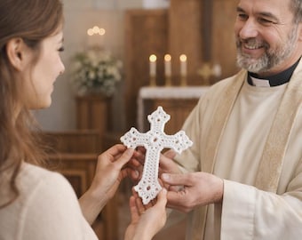 Crochet Cross Pattern PDF, Christian Wall Decor, Easy Crochet Cross, Religious Gift, Crochet Cross Ornament, Beginner Pattern