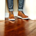 Handmade Tan leather Oxford brogue boots, men’s formal Vibram sole boots.