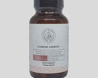 Happy Mammoth Harmony, suplemento hormonal natural para mujeres, 72 cápsulas.