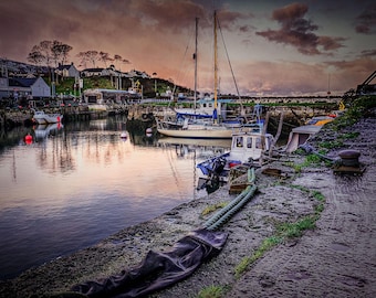 Carnlough Harbour landscape print - Northern Ireland Photograph - Irish Wall Art