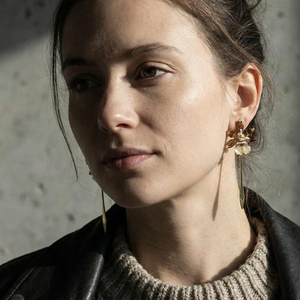 Mini Odontocidium Orchid Dangle Earrings