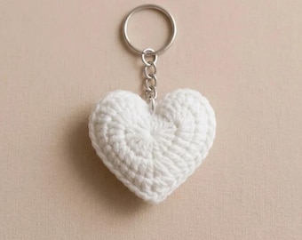 Puffy Heart Keychain Crochet Pattern ,Easy Beginner Crochet, Valentine Gift Instant Download