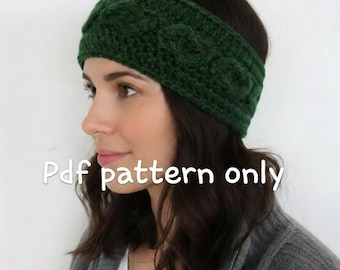 Crochet Emerald Twist Head Warmer Pattern PDF