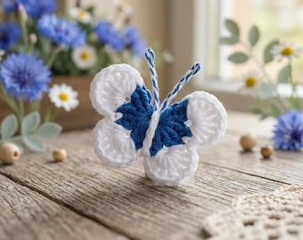 3D Butterfly Crochet Applique Pattern | Minimalist Layered Wings PDF