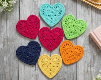 Crochet Heart Applique Pattern, Valentine Gift, Tutorial Video, Easy DIY Garland ,Pattern PDF