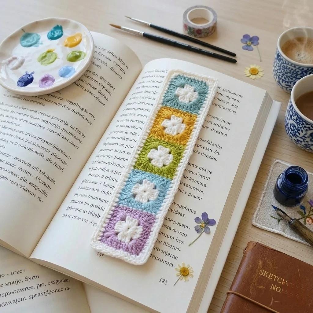 30 Flower Bookmark Crochet Patterns to Add a Handmade Touch to Reading Time 10 Pastel Puff Flower Bookmark Strip Pattern
