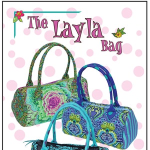 The Layla Bag pattern, from Cool Cat Creations sew a cute fabric quilted bag using sweet or funky fabrics