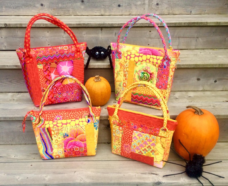 Krazy Kate Bag paper pattern make 4 Bags with 1 jelly roll or design roll, 2 sizes of bags with four different looks. image 9
