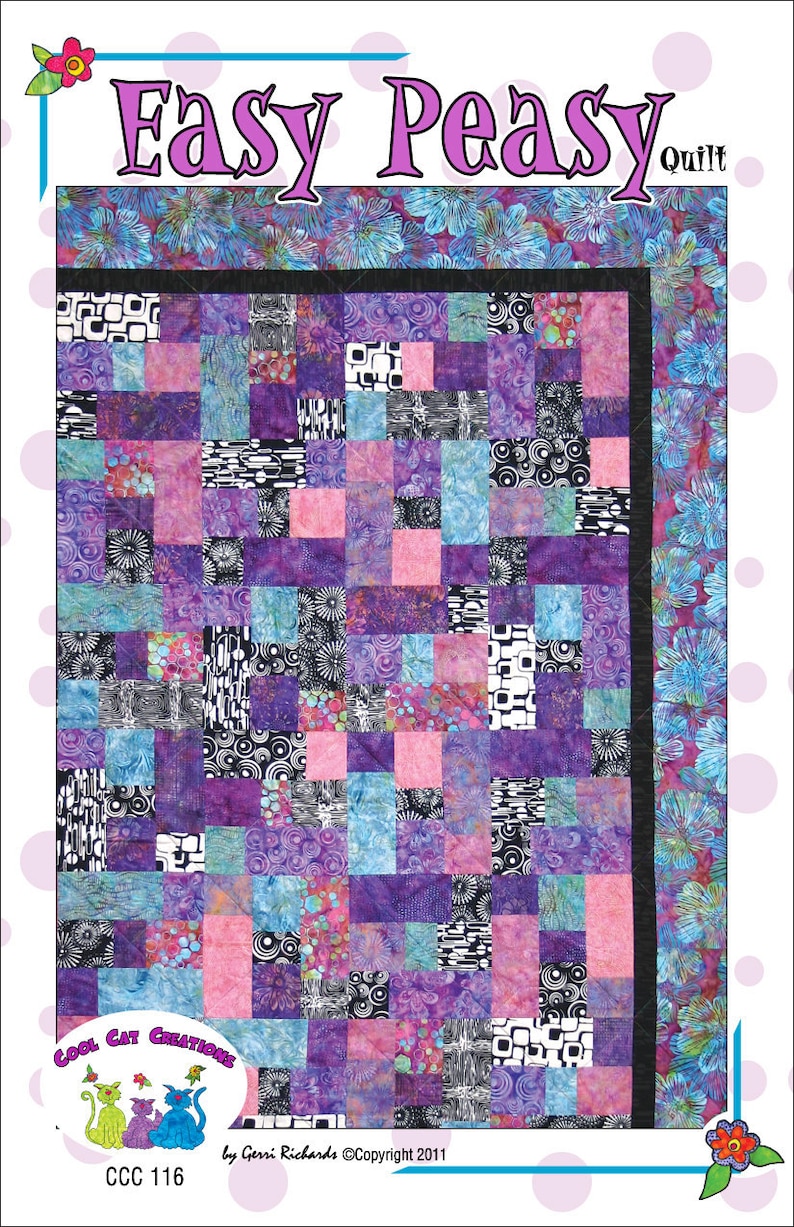 Easy Peasy Quilt Pattern by Cool Cat Creations Etsy Canada