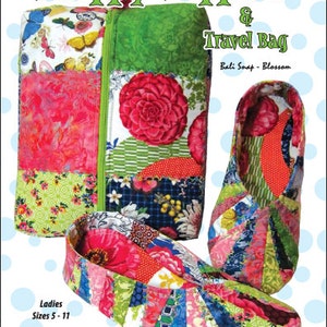 Snappy Slippers & Travel Case Pattern, make using 1 package of Bali Snaps or Charm Squares image 1