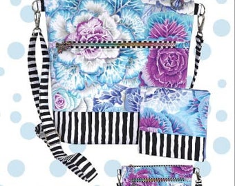 PDF Audrey Madeline Crossbody Bag downloadable Pattern With Two Outside Zippered Pockets and Wallet