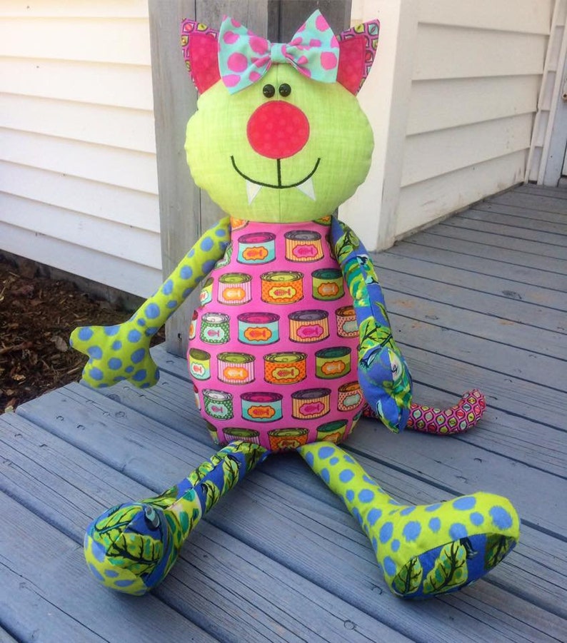 Cool Cat Pajama Bag Paper Pattern for Hiding Pajamas or Other Etsy