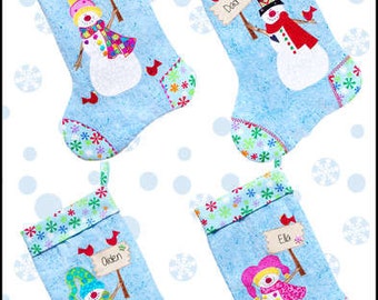 Build-A-Snowman Stocking Paper Pattern, Design Your Own Christmas Stocking