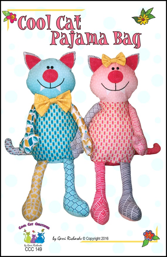 Vintage Pajama Bag Pattern ~ Kitten Vintage Pajama Bag Pattern ~ Kitten