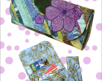 Appliqued and Beaded Flower Wallet PDF Pattern- Bella