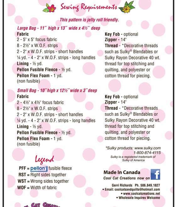 Krazy Kate Bag Paper Pattern Make 4 Bags With 1 Jelly Roll Krazy Kate Bag Paper Pattern Make 4 Bags With 1 Jelly Roll