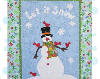 Let it Snow PDF Pattern for Appliqued Snowman