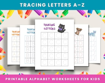 Alphabet Tracing Worksheets A-Z – Preschool & Kindergarten (PDF Pattern)
