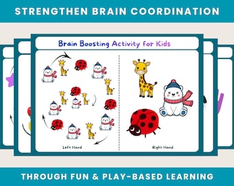 Brain Activities for Kids | Left Right Coordination Worksheets | Preschool Cognitive Skills Printable