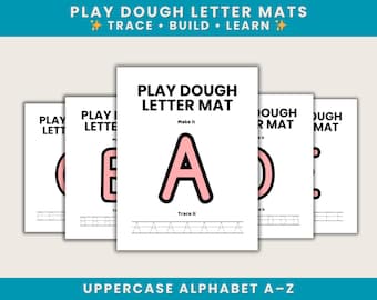 Uppercase Alphabet Play Dough Mats A–Z | Letter Tracing Playdough | Preschool Fine Motor Printable
