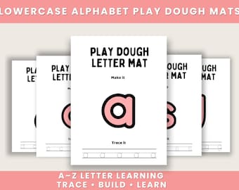 Lowercase Alphabet Play Dough Mats – Letter Tracing, Fine Motor Skills (PDF Pattern)