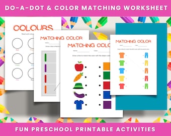 Preschool Color Matching & Dot Marker Worksheets (PDF Download)