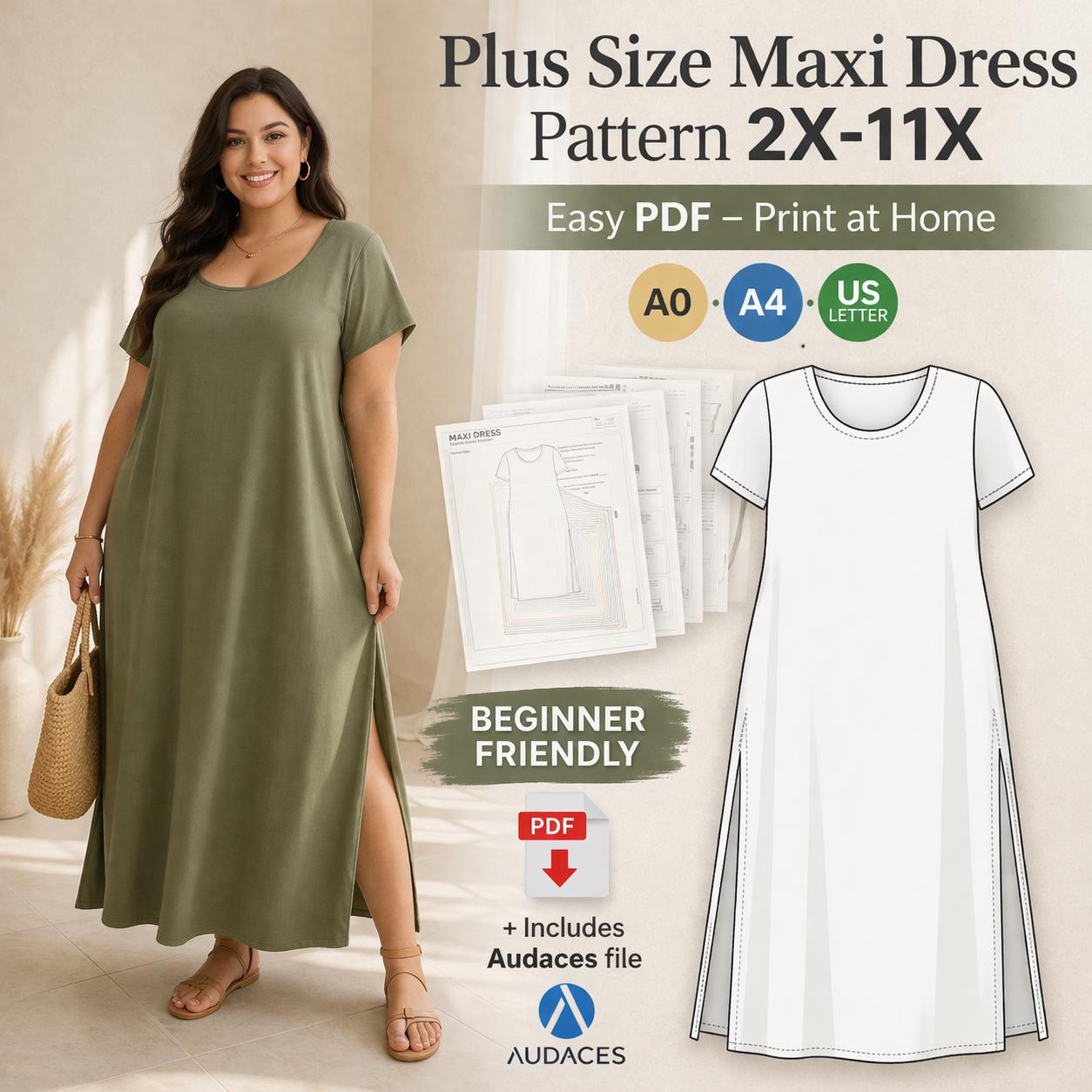 Jersey Maxi Dress Pattern - Etsy