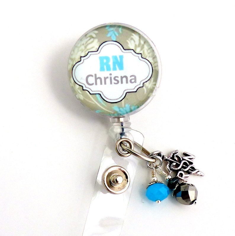 Badge Holder RN Nurse Badge Reel Personalized Custom ID Etsy