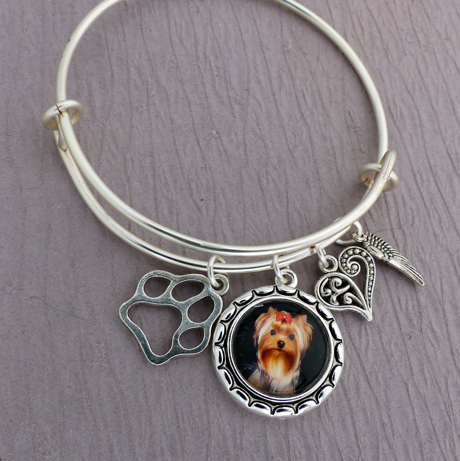 Personalized Pet Memorial Charm Bracelet Dog Memorial Etsy