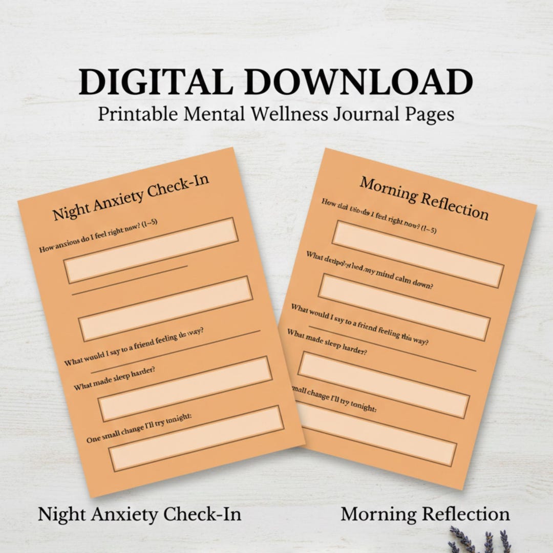 Night Overthinking Log | Anxiety Journal Printable (PDF Download) - Etsy