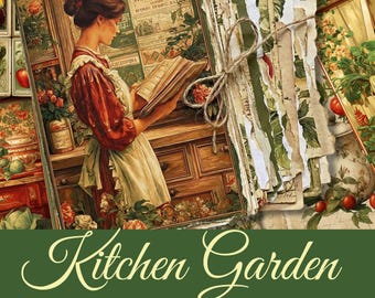 Kitchen Garden Junk Journal Mega Kit - 80+ Files, Vintage Vegetable Theme Printables