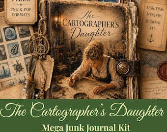 Oceanic Junk Journal Mystery Mega Kit,  Ephemera, Maritime Pages, Vintage Ocean Elements, Coastal PNG  and PDF Download