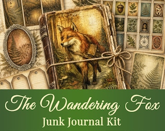 Wandering Fox Junk Journal Mega Kit Printable PNG PDF 100 Files