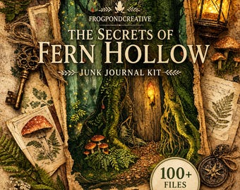Secrets of Fern Hollow Junk Journal Mega Kit 100 Plus Files PNG and PDF