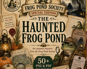 Frog Pond Society Mystery Files, Autumn Special Edition Journal Kit, PNG PDF Download