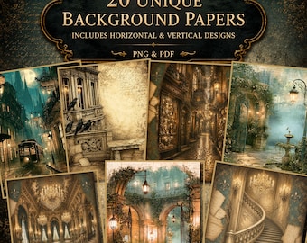 Masquerade Background Papers Printable Junk Journal Kit Gothic Collage Papers