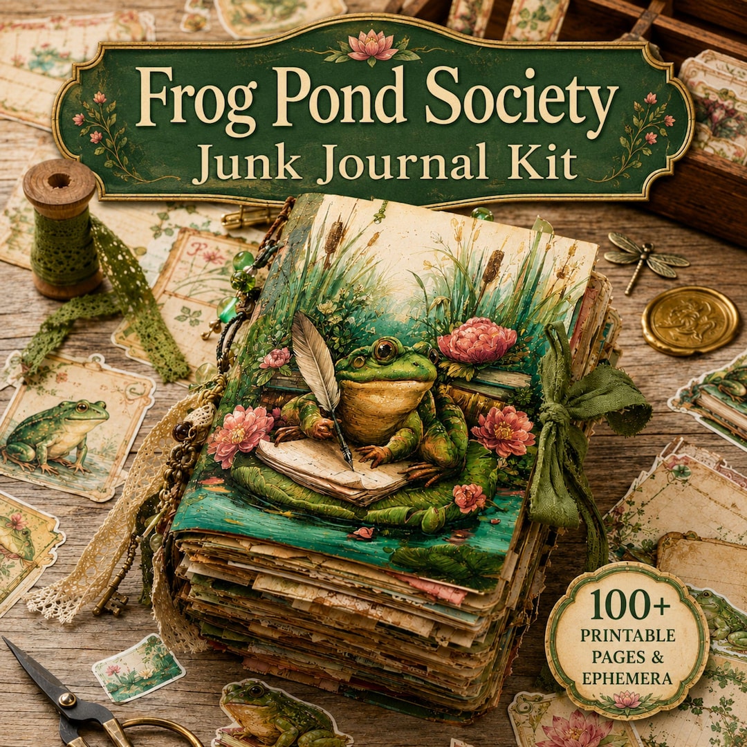Frog Pond Society Junk Journal Mega Kit 100 Files Printable Vintage ...