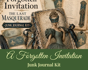 Masquerade Junk Journal Kit Victorian Mystery Printable Ephemera Papers and Pockets