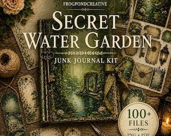 Secret Garden Junk Journal Mega Kit, Botanical Journal Pages, Vintage Garden Ephemera, Printable PNG & PDF