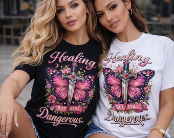 Healing Quotes Shirt Gifts For Her Girls Mom Era Butterflies Graphic T-shirt Women Empowerment and Freedom Tee Trend Faith Love Hope