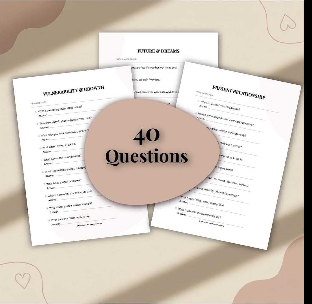 Couples Connection Game | 40 Deep Questions, Date Night Activity ...