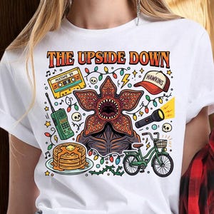 The Upside Down PNG, Retro 80s Stranger Inspired, Hawkins Vintage Graphic, Halloween, Spooky Aesthetic Tree, Instant And Digital Download