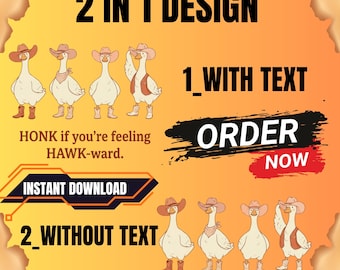 Western Goose PNG | Cowboy Graphics | Goose Cowboy Hat | Funny Goose Png | Western Goose Design | Cute Goose Sublimation | Wild West PNG