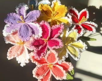 Crochet Parrot Tulip, Yarn Tulip Flower, Soft Floral Bouquet Decor, Mother's Day gift